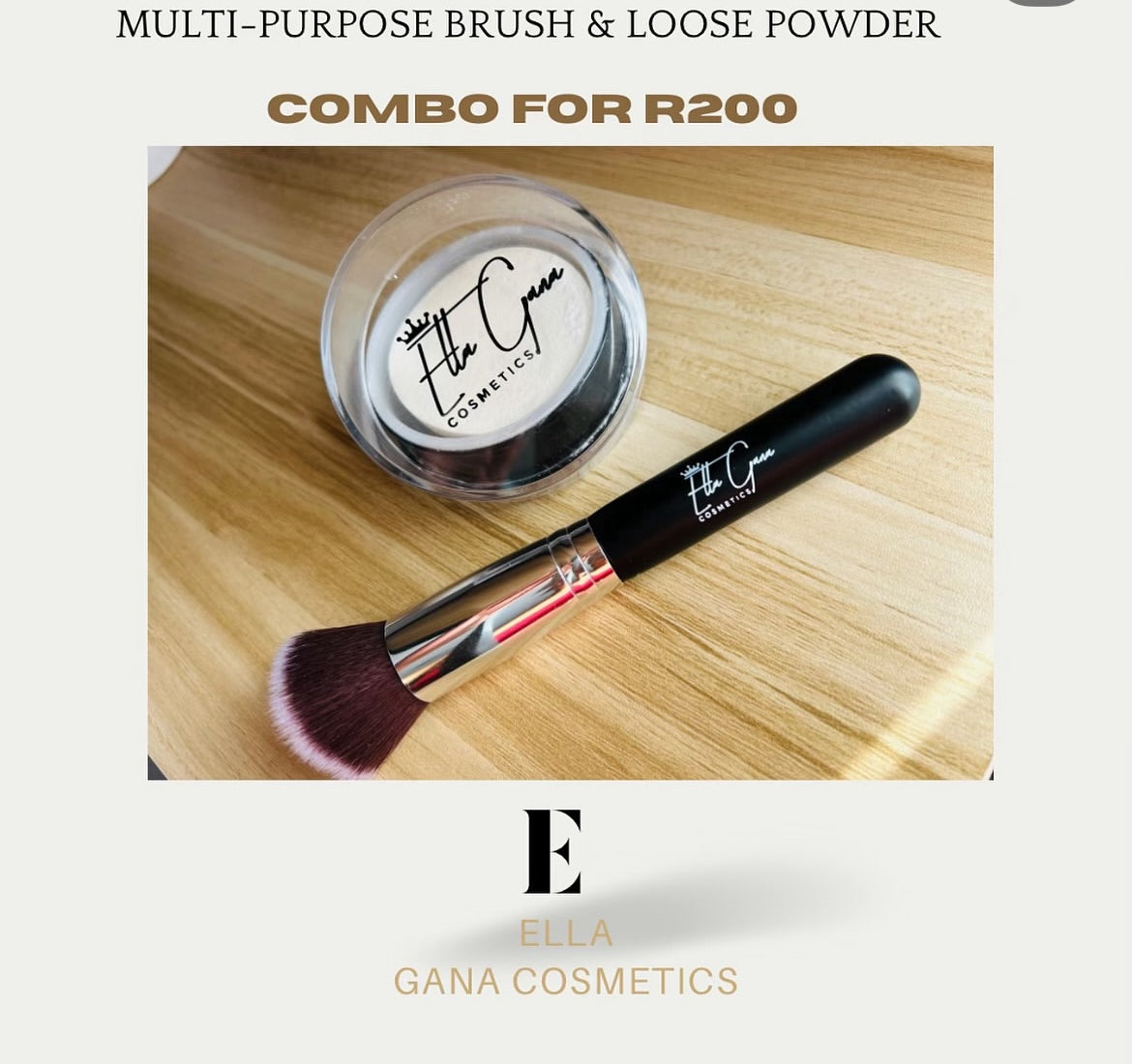 Multi-purpose brush & loose setting powder combo